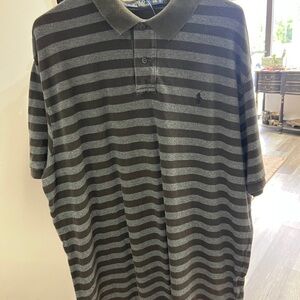 Ralph Lauren Black and Gray Polo Shirt Classic Stripes
